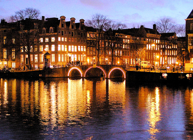 アムステルダムの17世紀の運河地区